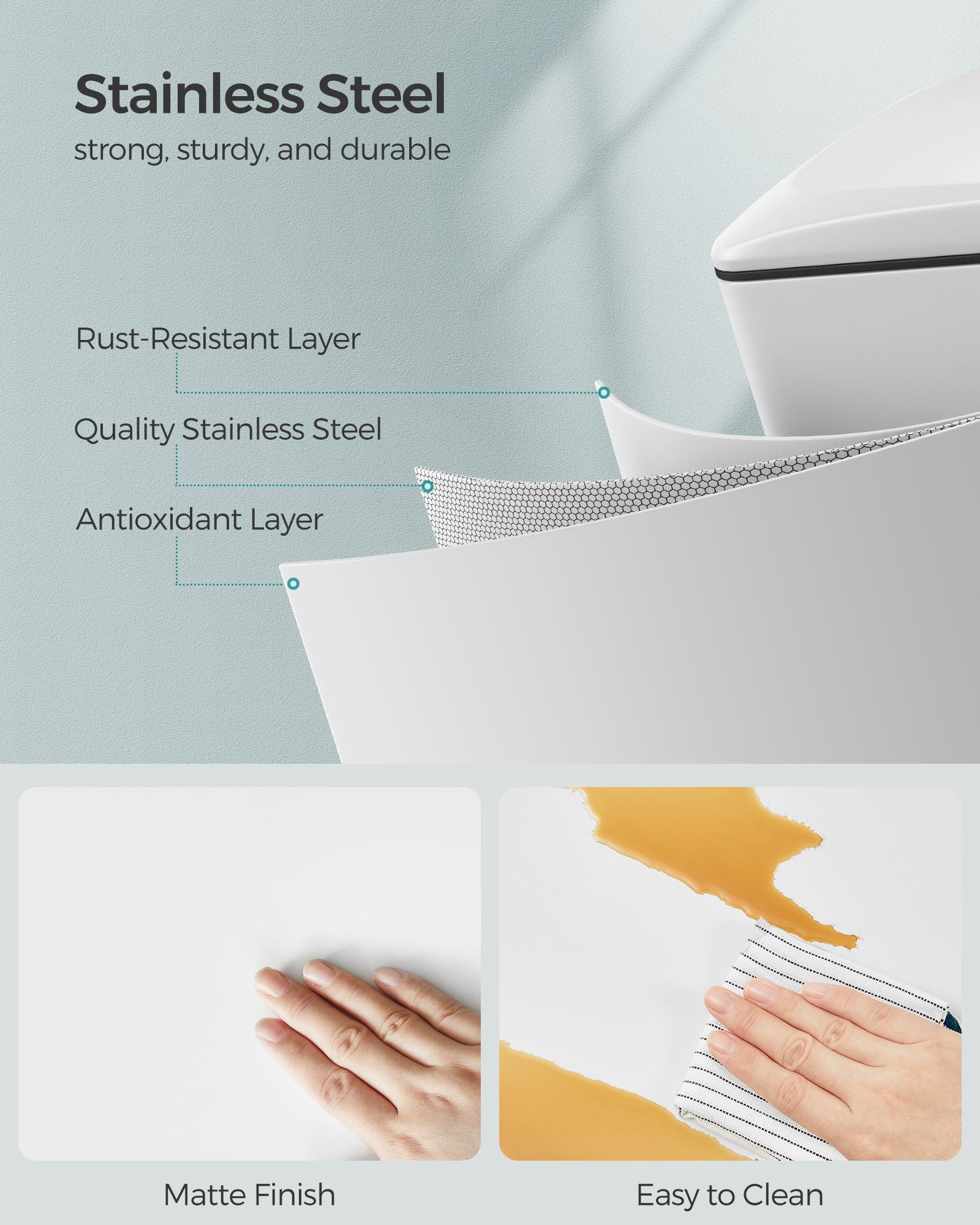 13 Gallon Garbage Can for Narrow Spaces with Soft-Close Lid - HWLEXTRA 