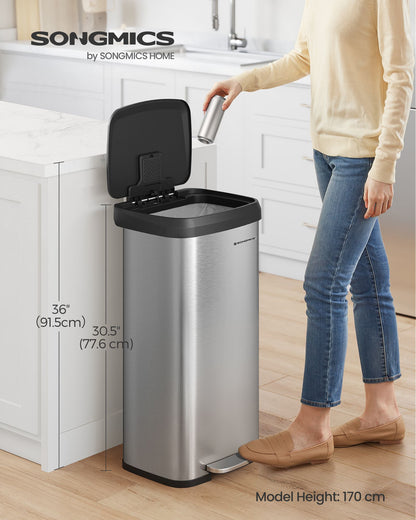 18-Gallon Stainless Steel Garbage Can