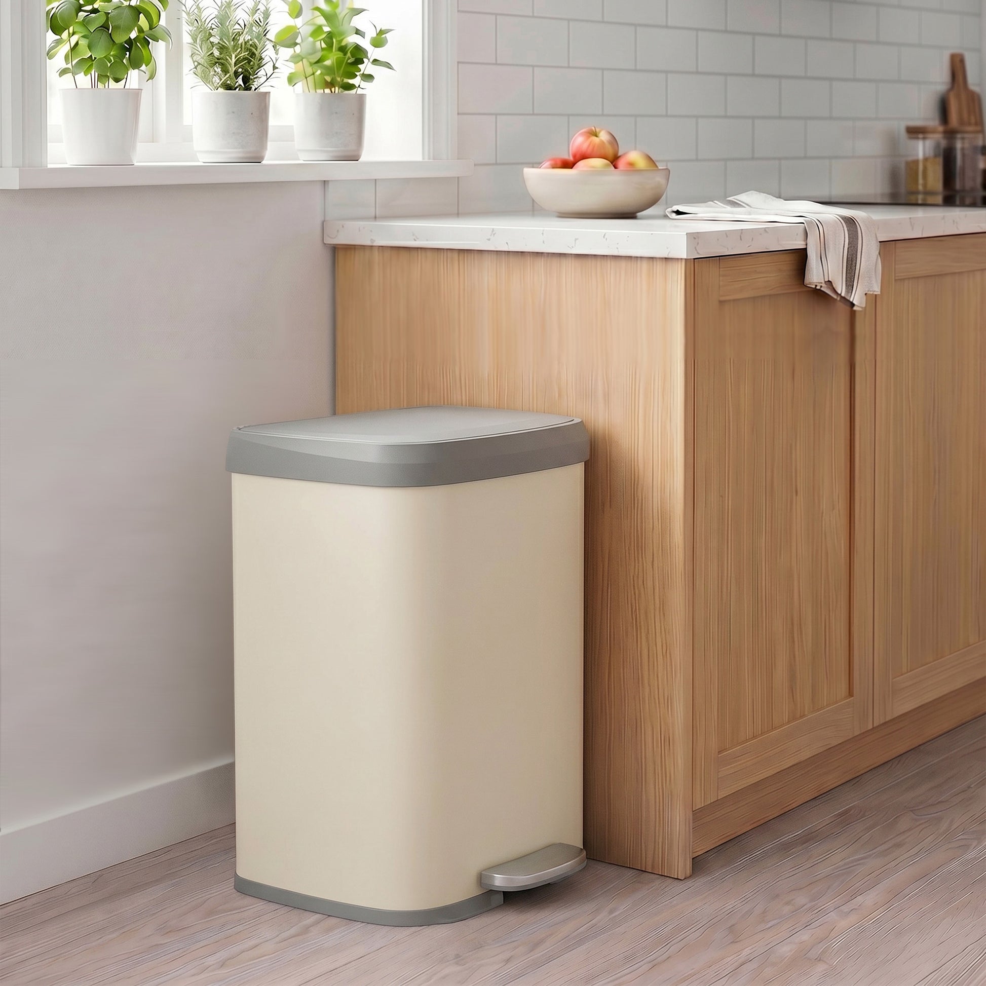 68L Kitchen Rubbish Bin, Metal Waste Pedal Bin with Lid, Tall and Large - image 20