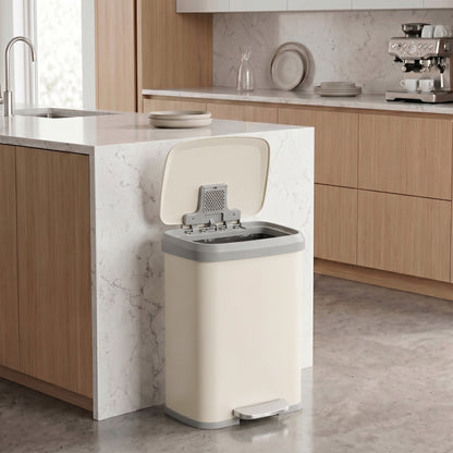 68L Kitchen Rubbish Bin, Metal Waste Pedal Bin with Lid, Tall and Large - image 21