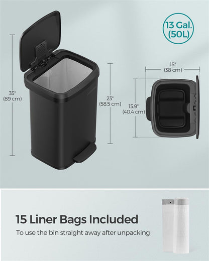 13-Gallon Stainless Steel Trash Can