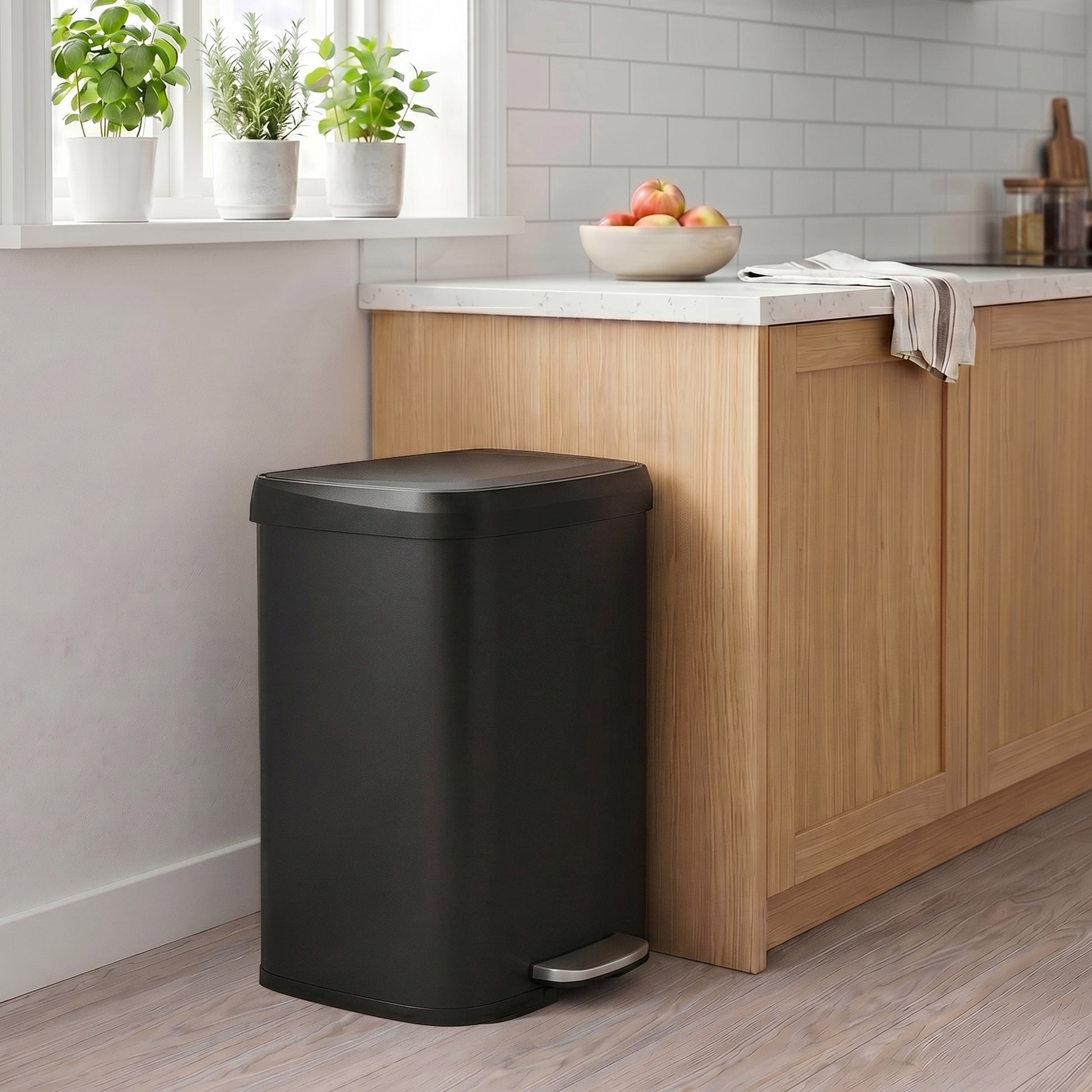 68L Kitchen Rubbish Bin, Metal Waste Pedal Bin with Lid, Tall and Large - image 12