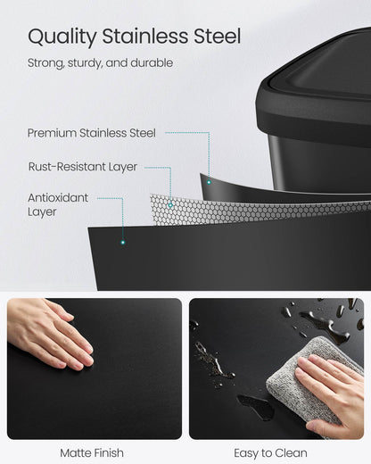 Kitchen Trash Can, 21 Gallon (80 L) Stainless Steel Garbage Can, with Stay-Open Lid and Step-on Pedal