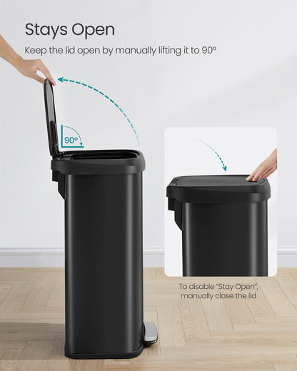 Kitchen Trash Can, 21 Gallon (80 L) Stainless Steel Garbage Can, with Stay-Open Lid and Step-on Pedal