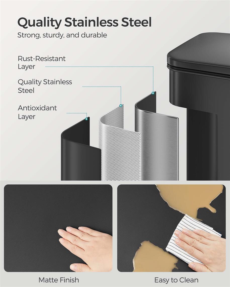 10.5 Gallon Kitchen Trash Can with Lid
