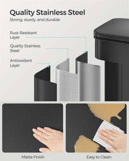 10.5 Gallon Kitchen Trash Can with Lid