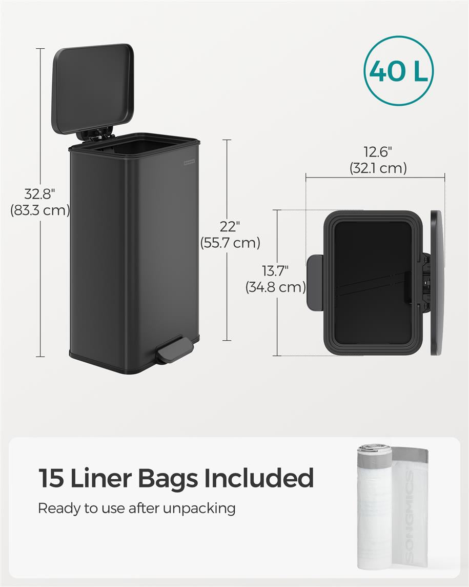 10.5 Gallon Kitchen Trash Can with Lid