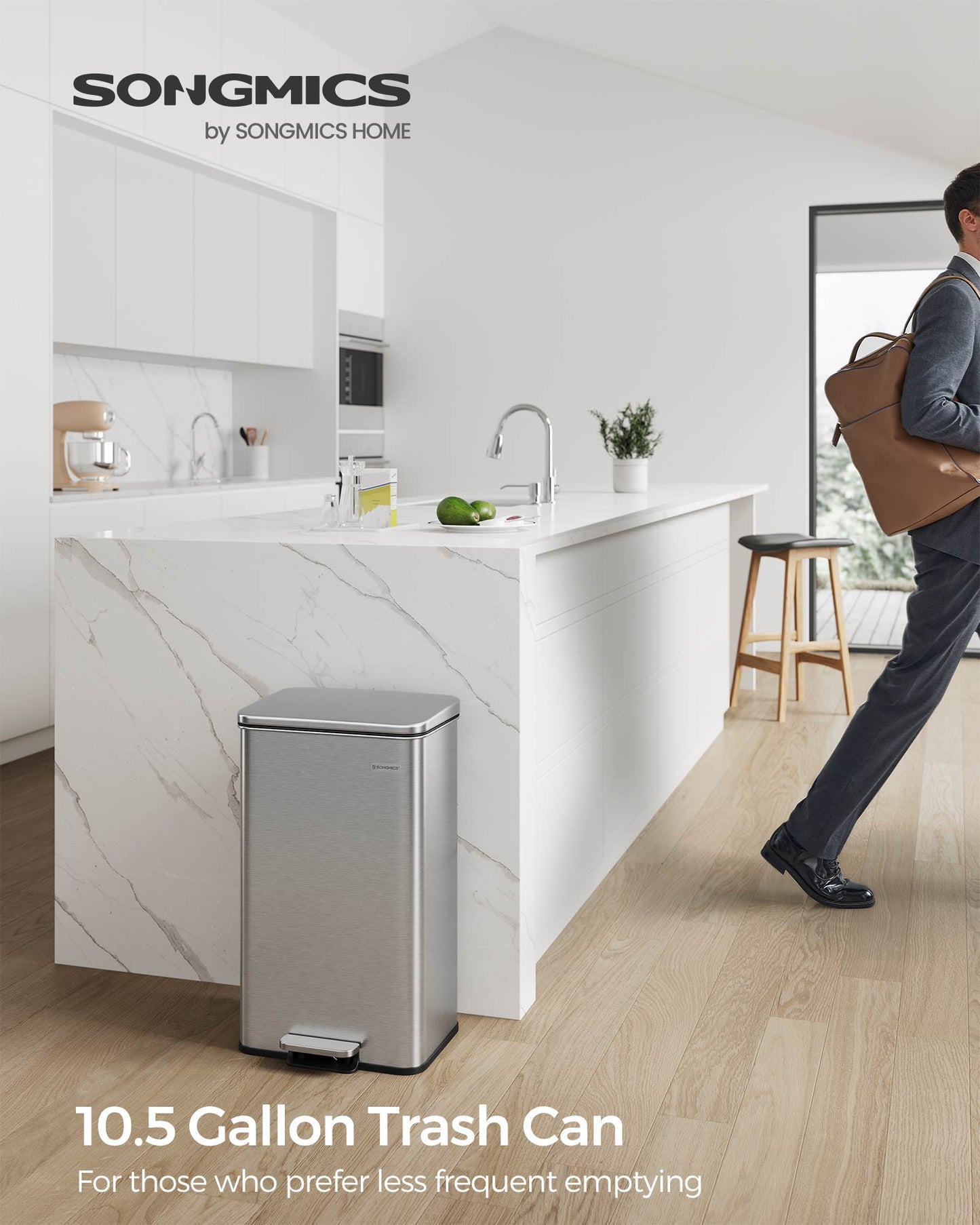 10.5 Gallon Kitchen Trash Can with Lid
