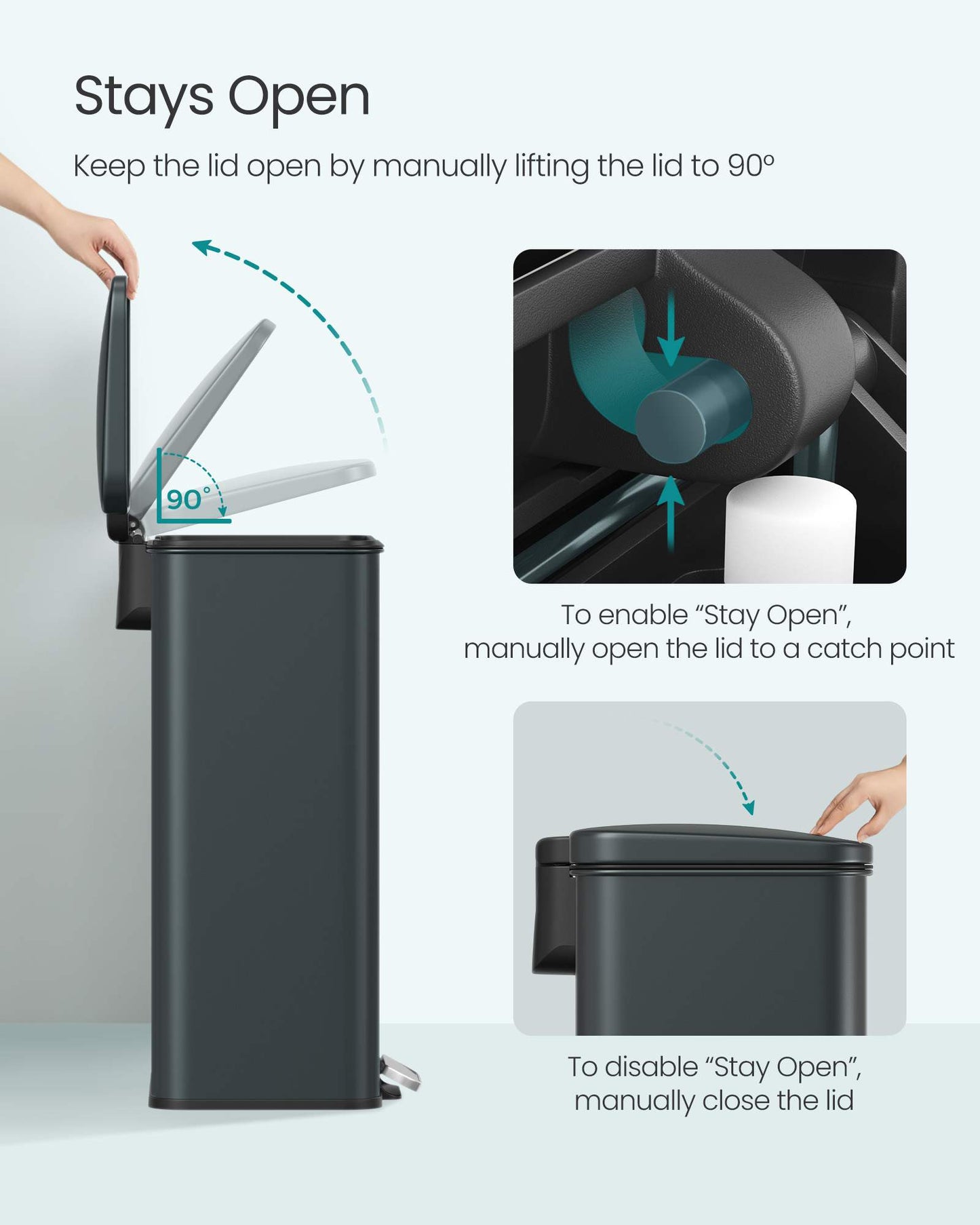 10.5 Gallon Kitchen Trash Can with Lid