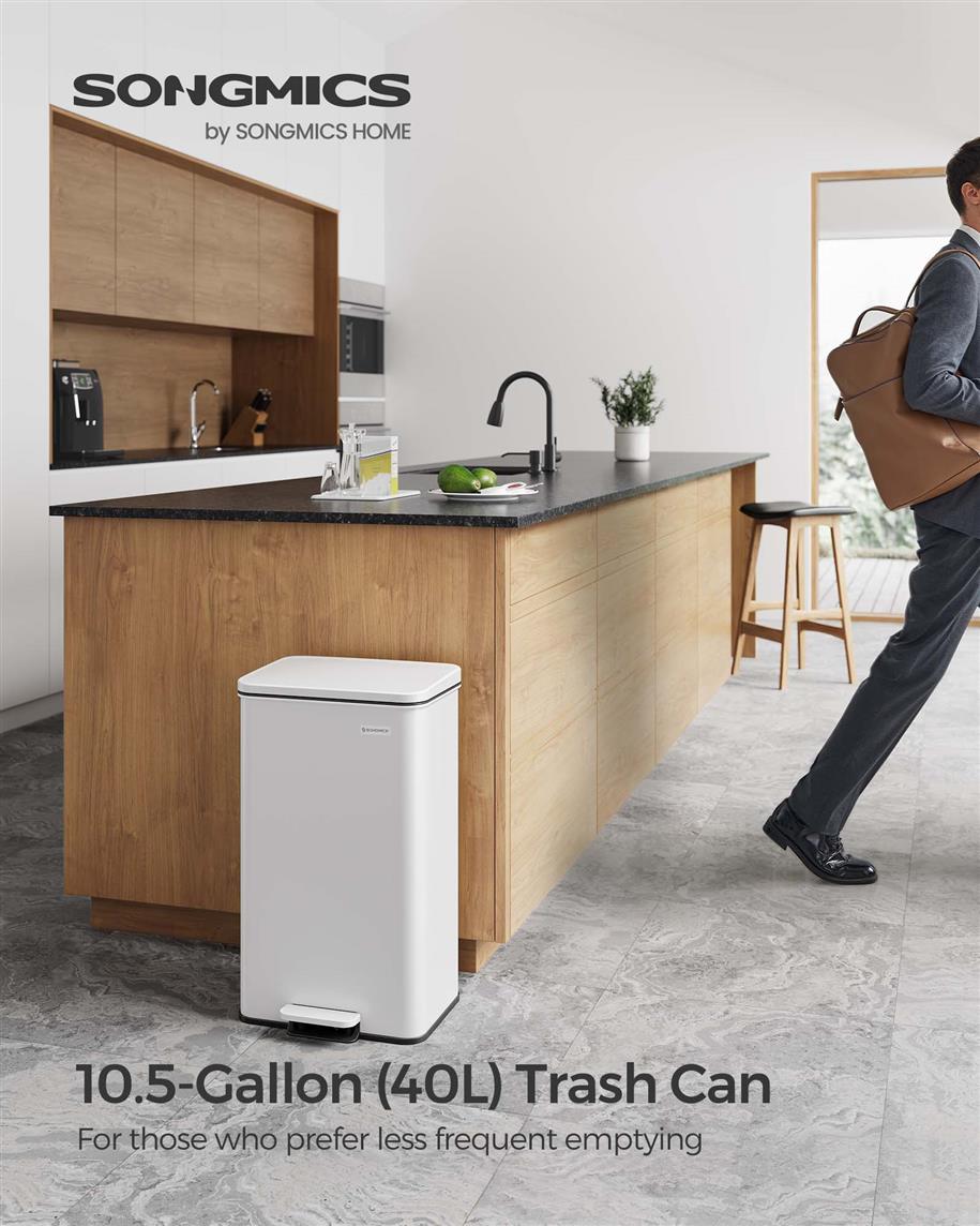 10.5 Gallon Kitchen Trash Can with Lid
