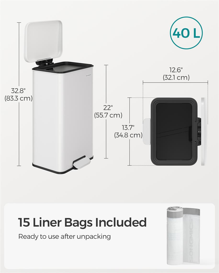 10.5 Gallon Kitchen Trash Can with Lid