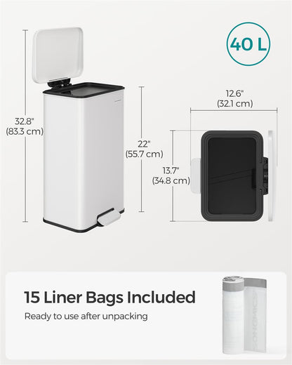 10.5 Gallon Kitchen Trash Can with Lid