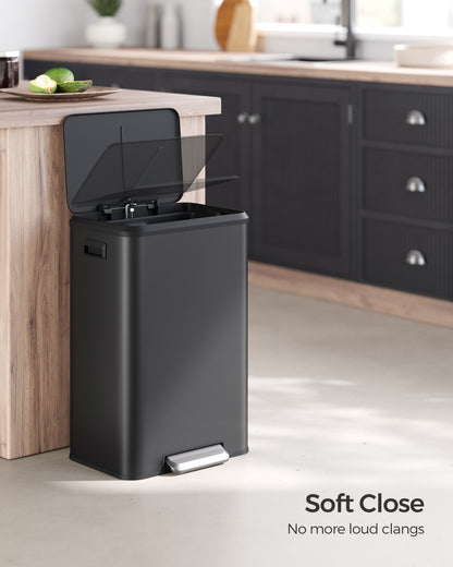 10.5-Gallon (40L) Kitchen Trash Can with Lid and Wide Foot Pedal