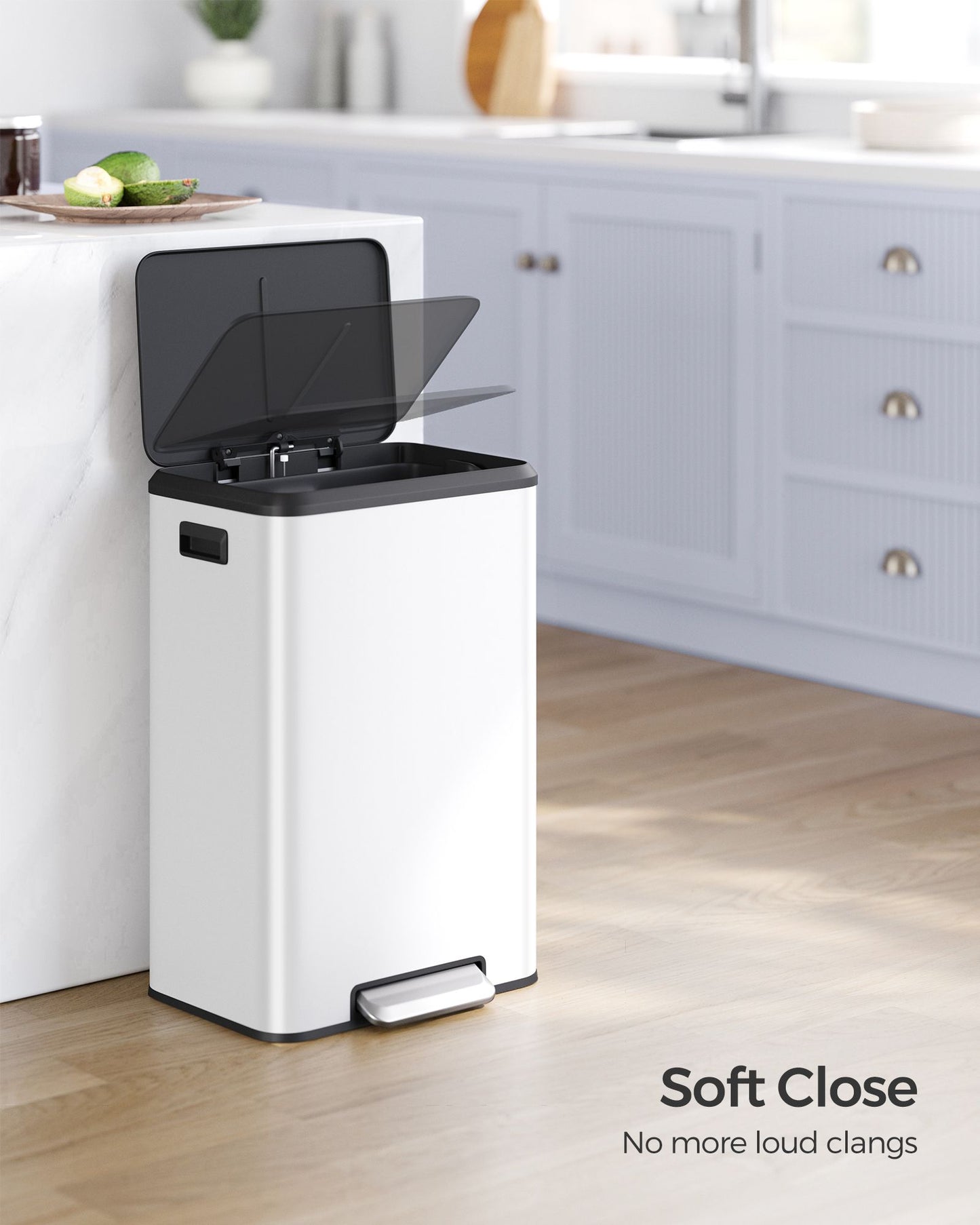 10.5-Gallon (40L) Kitchen Trash Can with Lid and Wide Foot Pedal