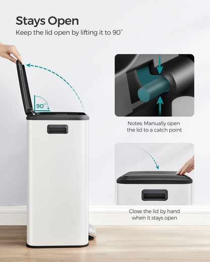 10.5-Gallon (40L) Kitchen Trash Can with Lid and Wide Foot Pedal