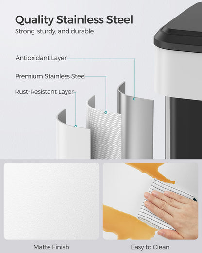 10.5-Gallon (40L) Kitchen Trash Can with Lid and Wide Foot Pedal