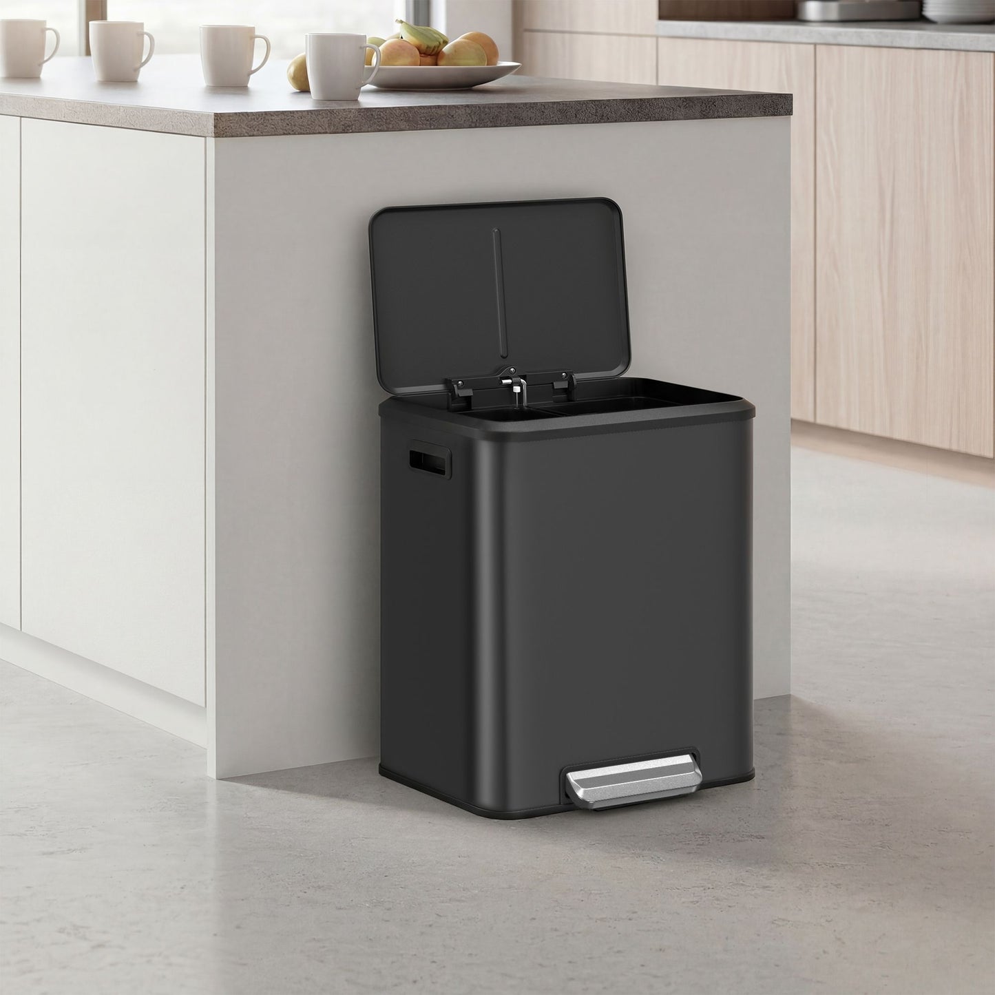 2 x 15 L Kitchen Bin for Recycling and Waste, Rubbish Bin, Soft-Close Lid - image 22
