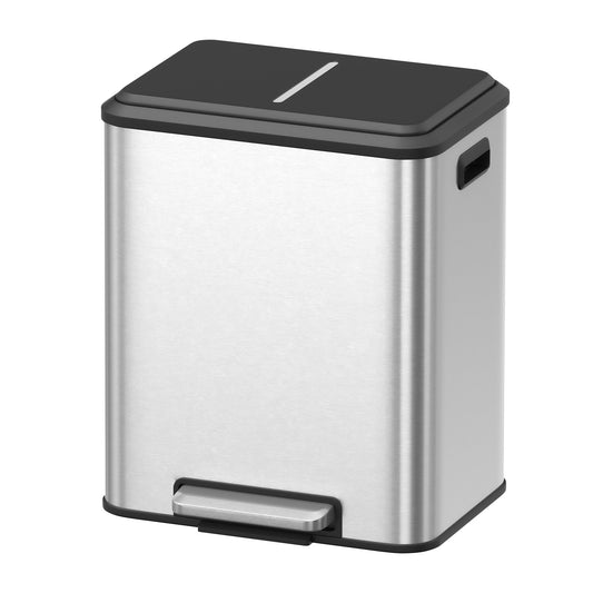 2 x 15 L Kitchen Bin for Recycling and Waste, Rubbish Bin, Soft-Close Lid - image 1