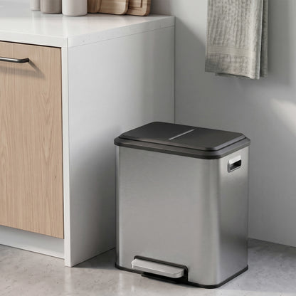 2 x 15 L Kitchen Bin for Recycling and Waste, Rubbish Bin, Soft-Close Lid - image 5