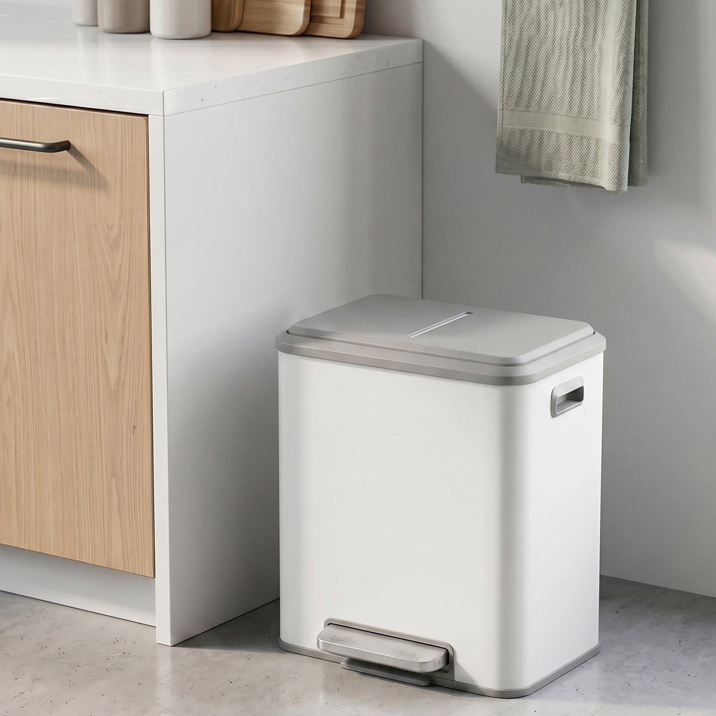 2 x 15 L Kitchen Bin for Recycling and Waste, Rubbish Bin, Soft-Close Lid - image 13