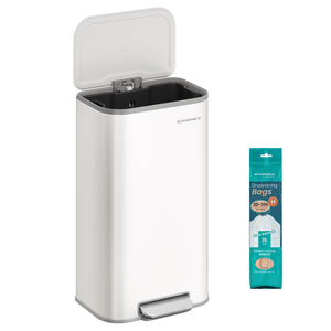 Kitchen Trash Can, 8-Gallon (30 L) Garbage Can with Lid, Stainless Steel