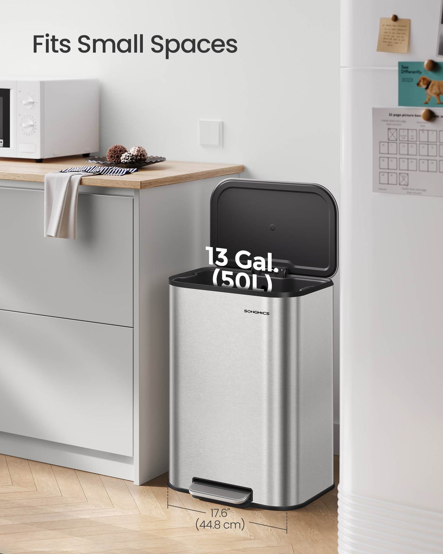 13-Gallon (50 L) Trash Can Can with Lid