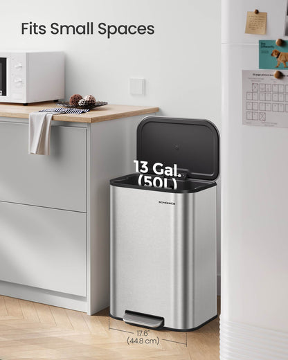 13-Gallon (50 L) Trash Can Can with Lid