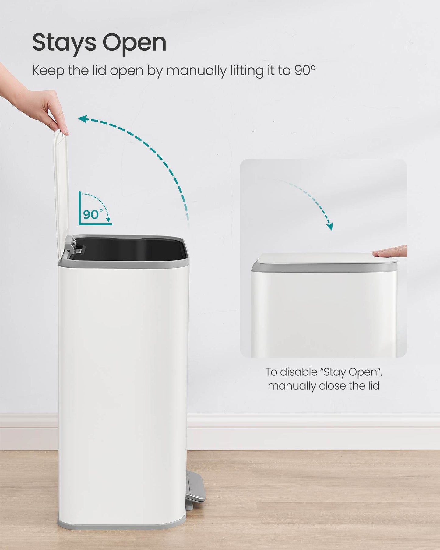 13-Gallon (50 L) Trash Can Can with Lid