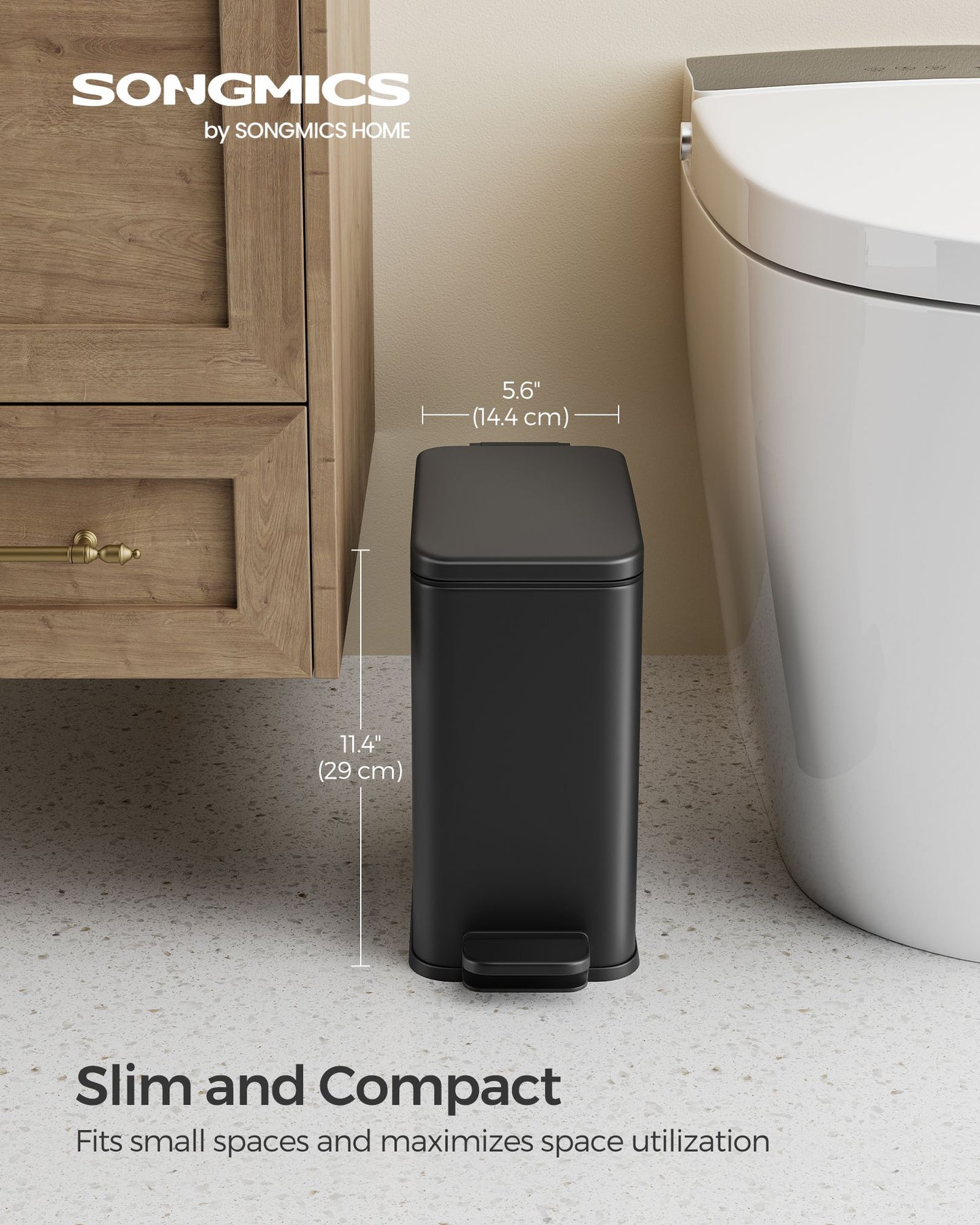 1.3 Gallon Small Trash Bin with Lid - HWLEXTRA 