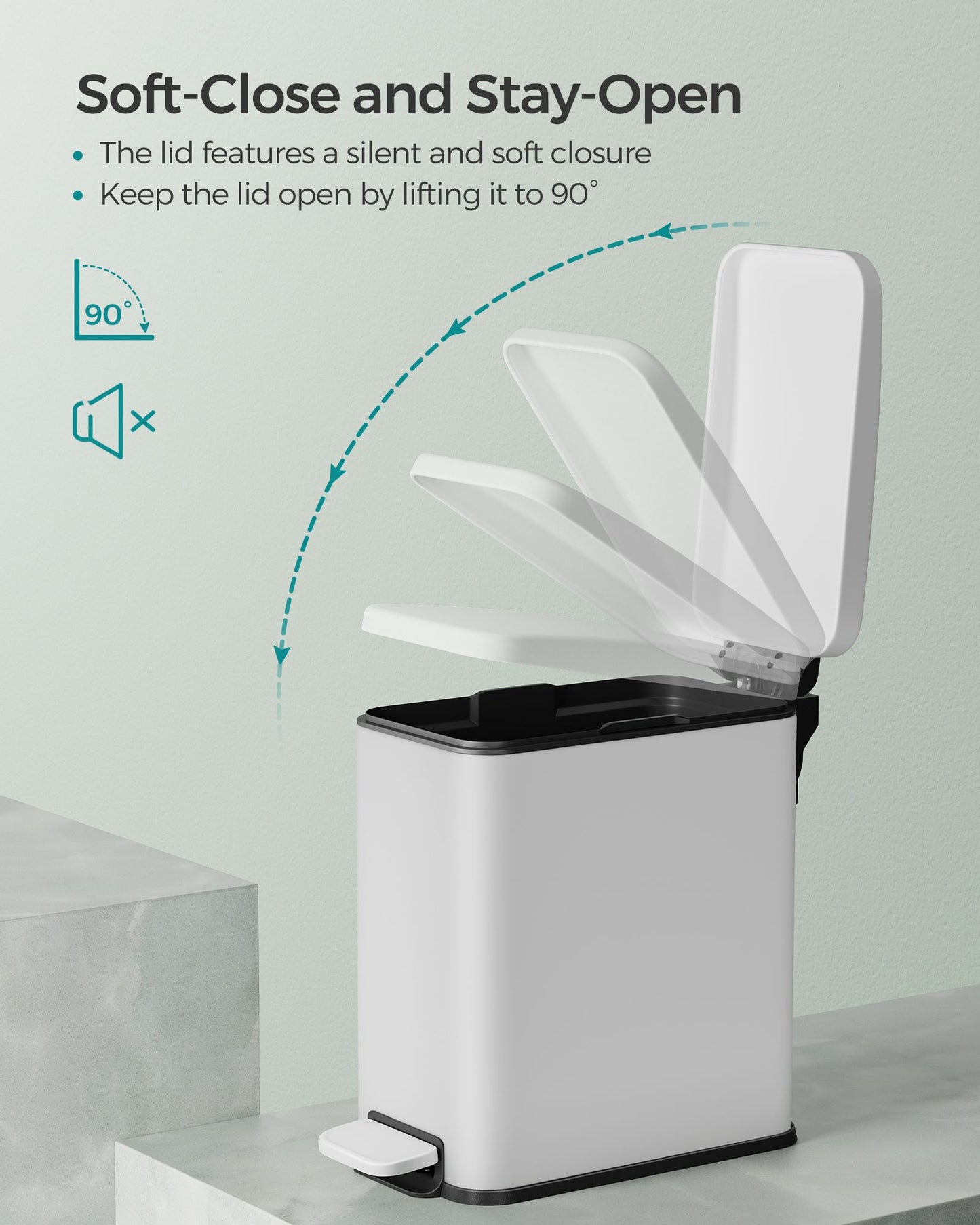 1.3 Gallon Small Trash Bin with Lid - HWLEXTRA 