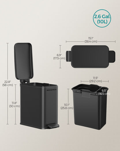 2.6 Gallon Small Trash Bin with Lid