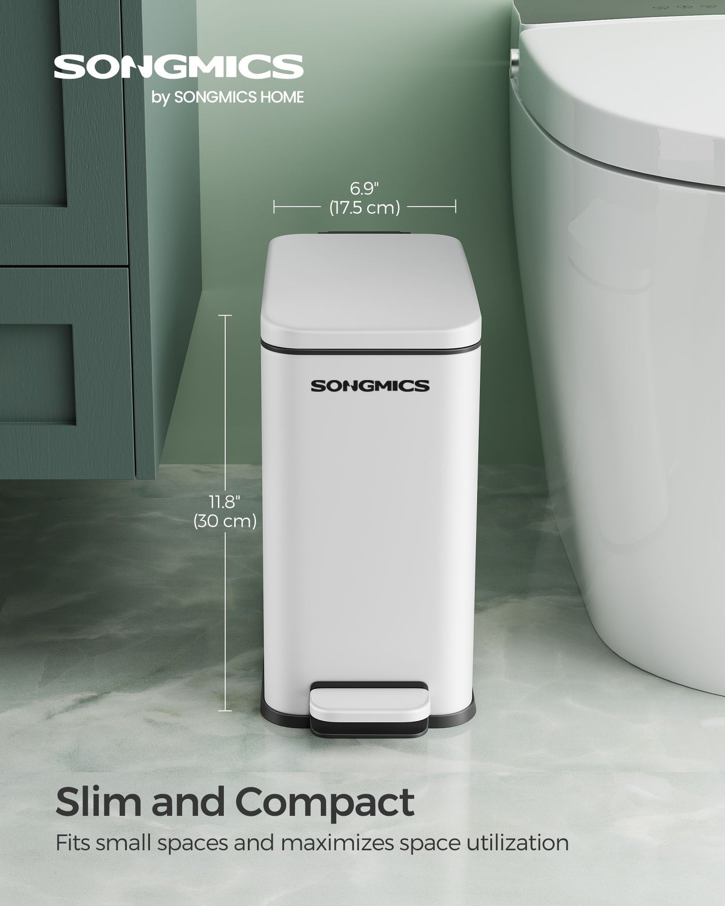 2.6 Gallon Small Trash Bin with Lid