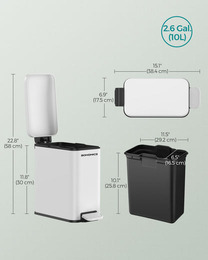 2.6 Gallon Small Trash Bin with Lid