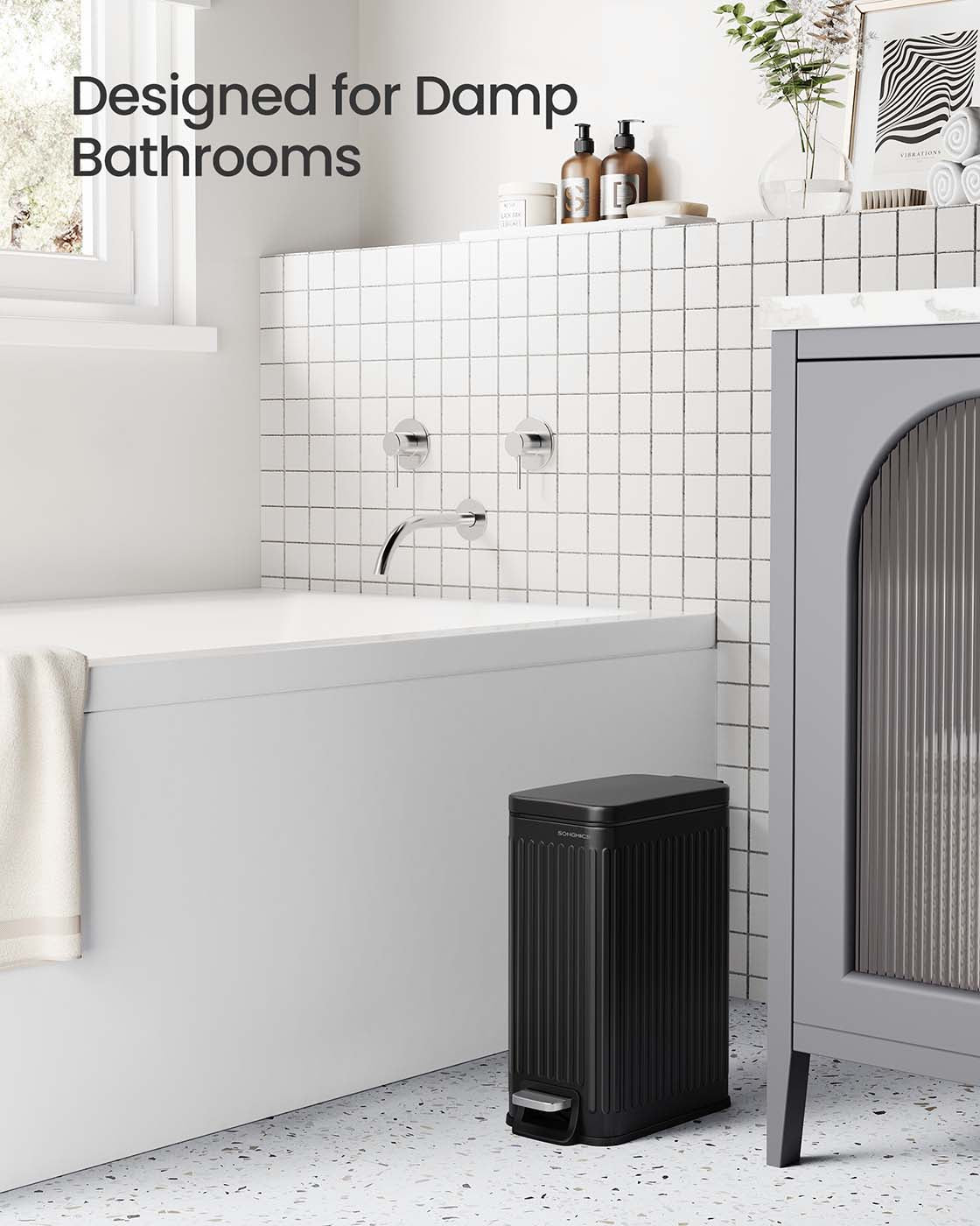 Bathroom Trash Can with Lid