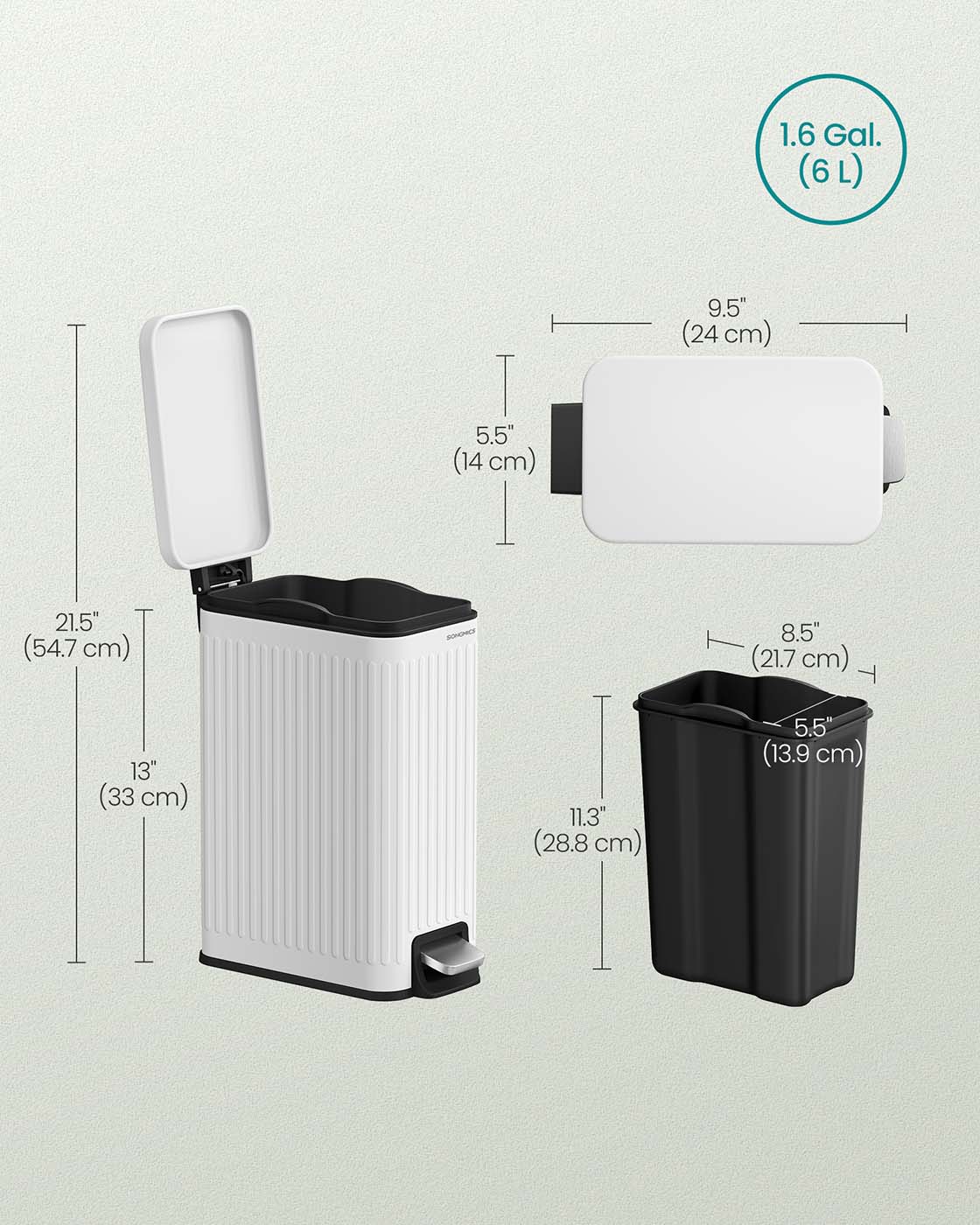 Bathroom Trash Can with Lid