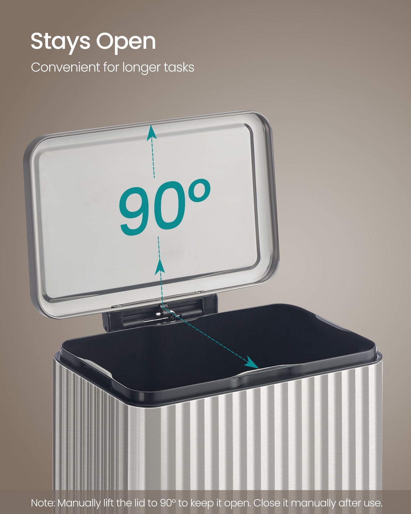 Trash Can, 13 Gallon (50 L) Garbage Can for Kitchen