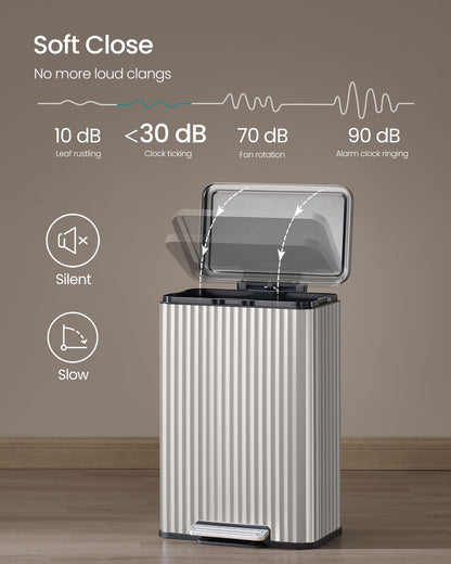 Trash Can, 13 Gallon (50 L) Garbage Can for Kitchen