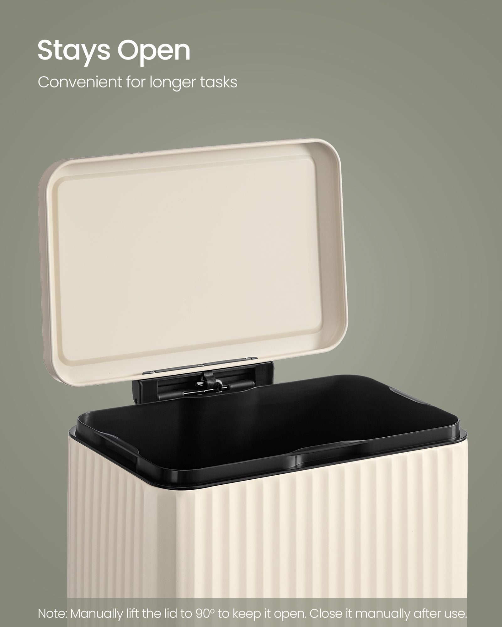 Trash Can, 13 Gallon (50 L) Garbage Can for Kitchen - HWLEXTRA 