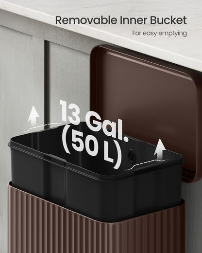 Trash Can, 13 Gallon (50 L) Garbage Can for Kitchen