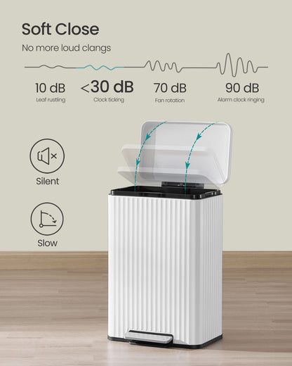 Trash Can, 13 Gallon (50 L) Garbage Can for Kitchen