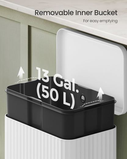 Trash Can, 13 Gallon (50 L) Garbage Can for Kitchen