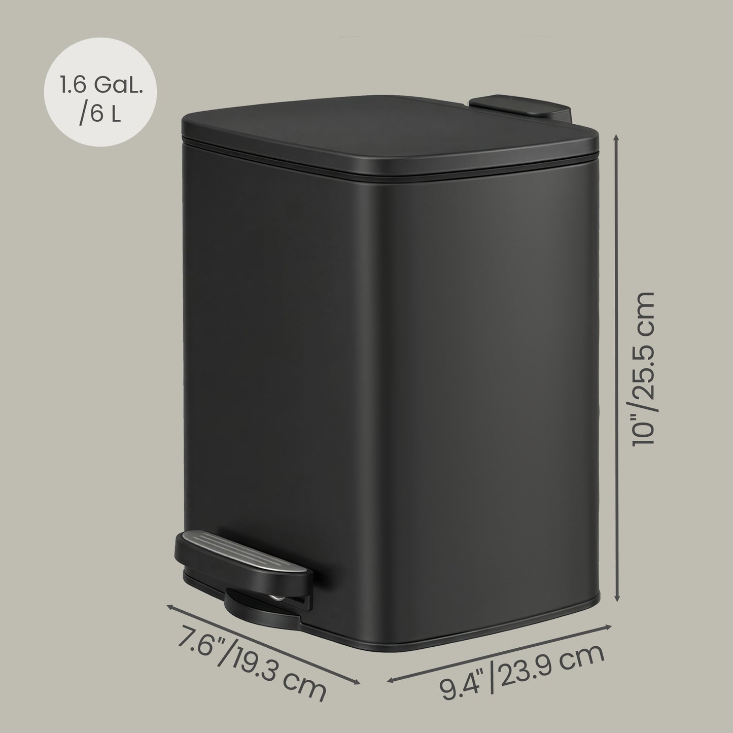 Trash Bin, Kitchen Bin, Steel Pedal - image 3