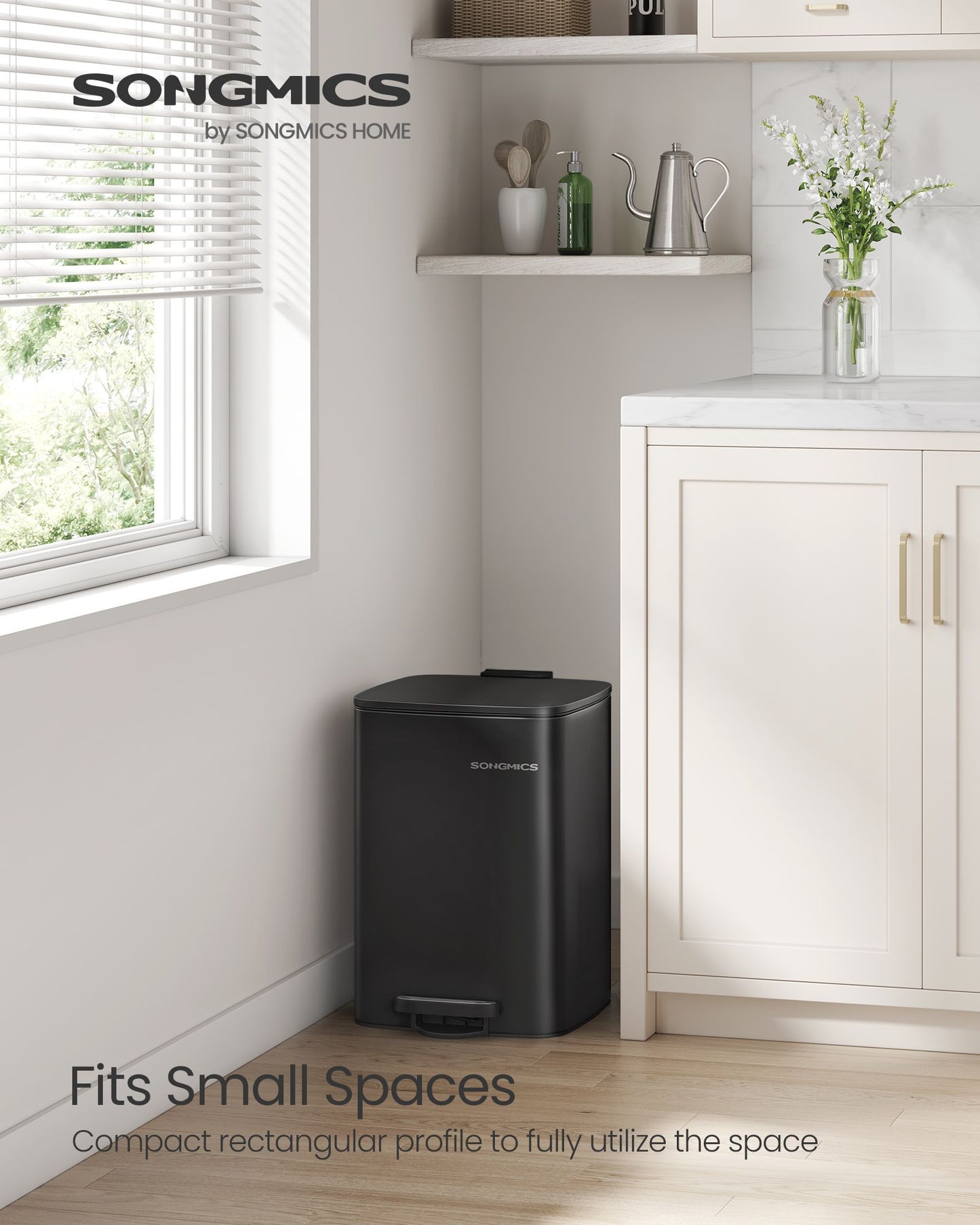 Stainless Trash Can 5.2-Gallon (20 L) with Inner Bucket