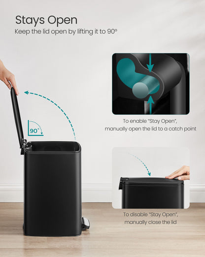 Stainless Trash Can 5.2-Gallon (20 L) with Inner Bucket