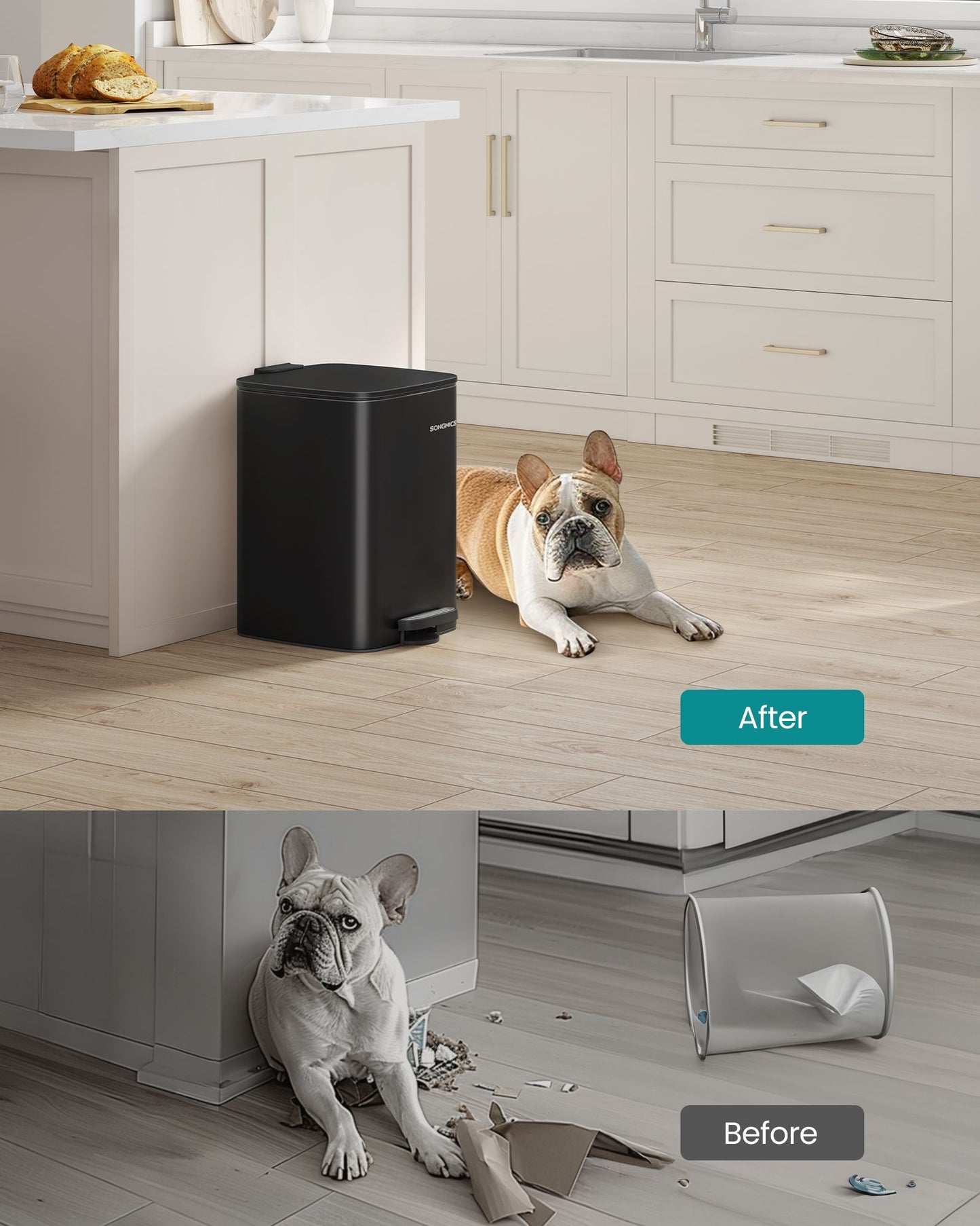 20 L Steel Kitchen Pedal Bin with Inner Bucket Sand Beige - image 11