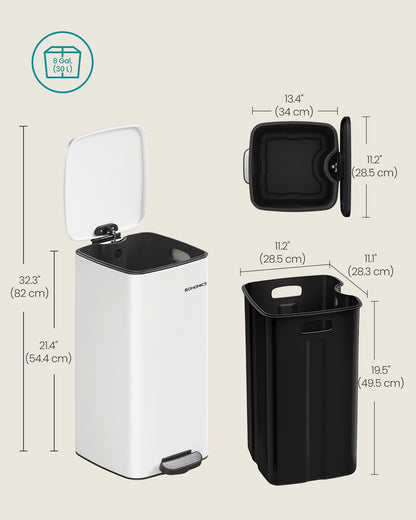 20 L Steel Kitchen Pedal Bin with Inner Bucket Sand Beige - image 59