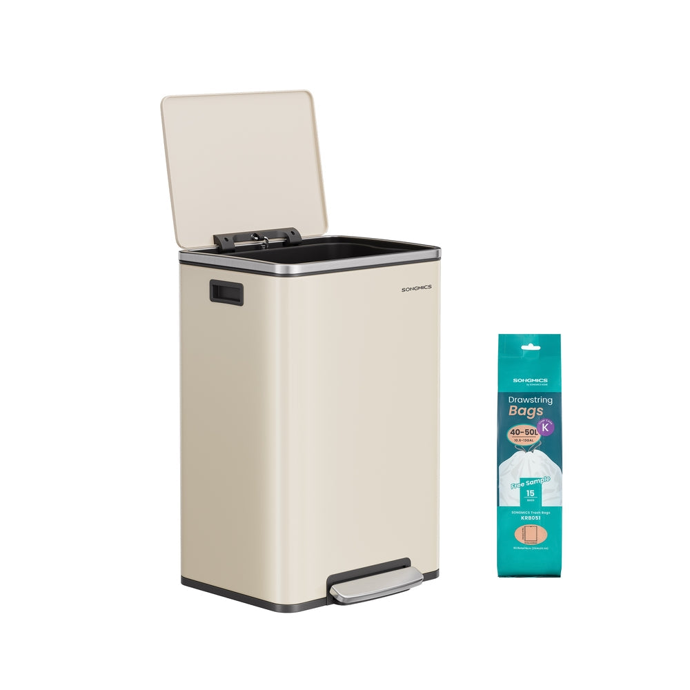 Kitchen Bin 50 L with 15 Bin Bags Stainless Steel Ink Black - image 25