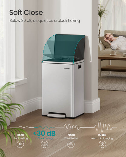 13-Gallon Trash Can with Soft-Close Lid - HWLEXTRA 