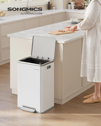 Kitchen Bin 50 L with 15 Bin Bags Stainless Steel Ink Black - image 19