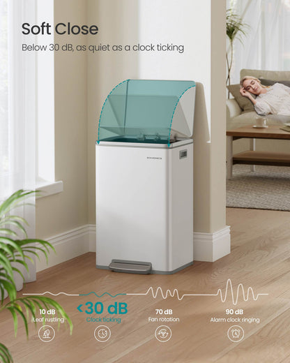 13-Gallon Trash Can with Soft-Close Lid - HWLEXTRA 